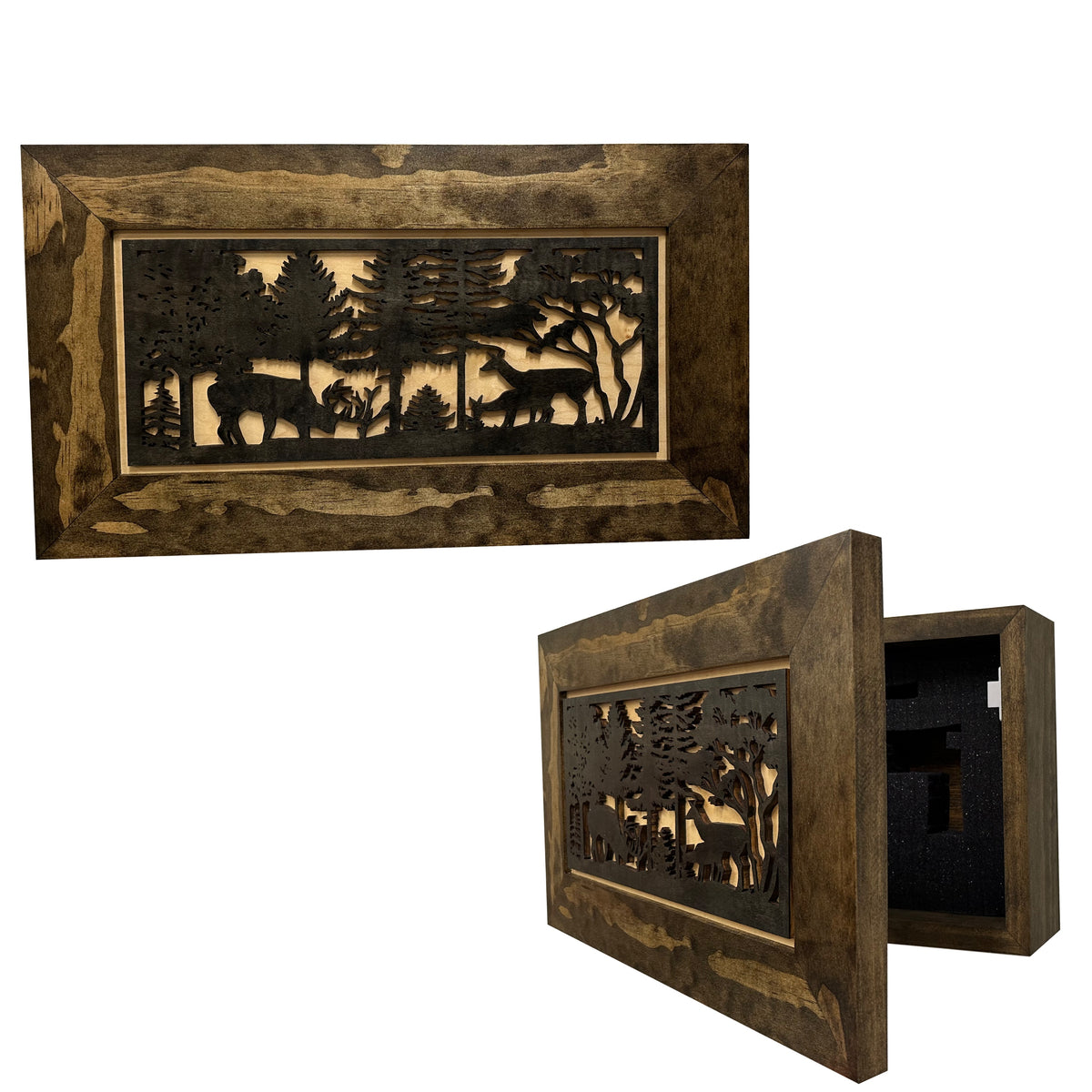 Decorative Deer Scene Wall-Mounted Secure Gun Cabinet - Gun Safe To Se ...