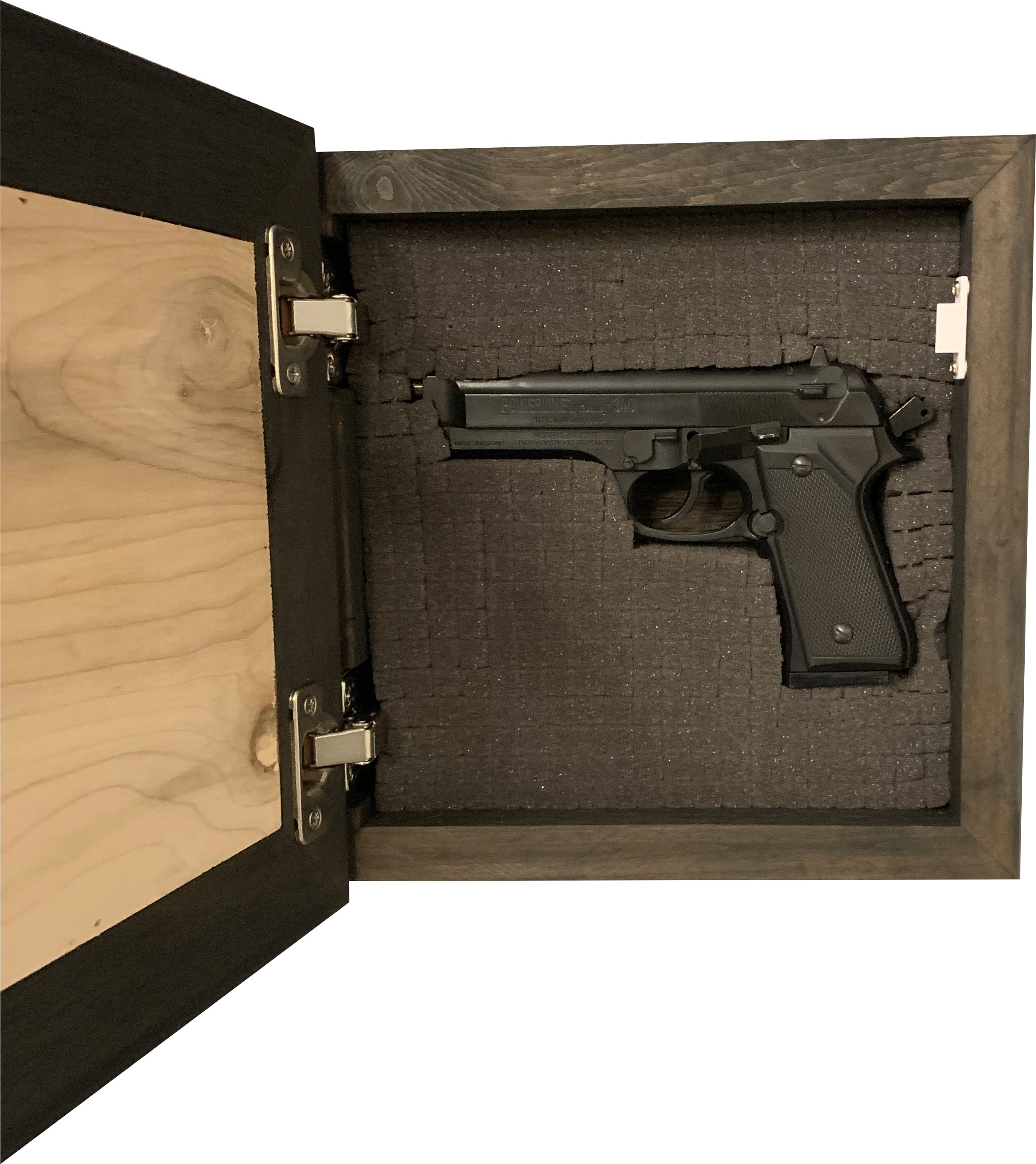 Hidden Gun Shelf Concealment Wooden Picture Frame Hidden Safe for Pistols  Handgun Money Case Gun Safe Storage with Magnetic Door